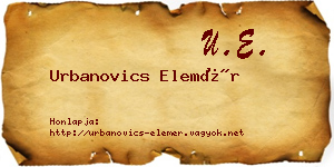 Urbanovics Elemér névjegykártya
