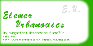 elemer urbanovics business card